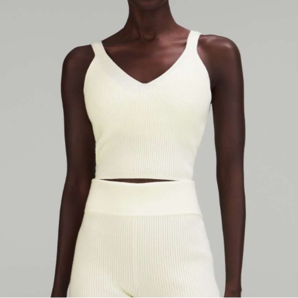 KNIT RIBBED KNIT CROPPED TANK TOP IN LEMON SORBET 🍋 LULULEMON